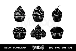 cupcake silhouette svg bundle