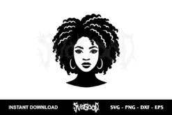 free black woman svg cut file