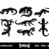 gecko lizard vector svg bundle