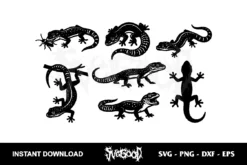 Gecko Lizard Vector SVG Bundle