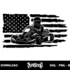 Go Kart Us Flag SVG Cricut 2 go kart us flag svg cricut