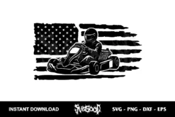 go kart us flag svg cricut