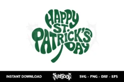 happy st patricks day shamrock svg