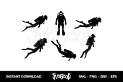 Scuba Diving Silhouette SVG Cricut
