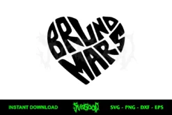 Bruno Mars Heart SVG Cricut