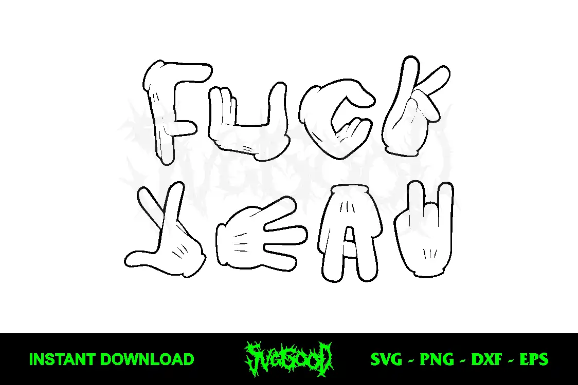 Fuck Yeah Mickey Hand SVG Clipart 1 Fuck Yeah Mickey Hand SVG Clipart