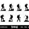 hiking adventure silhouette svg bundle