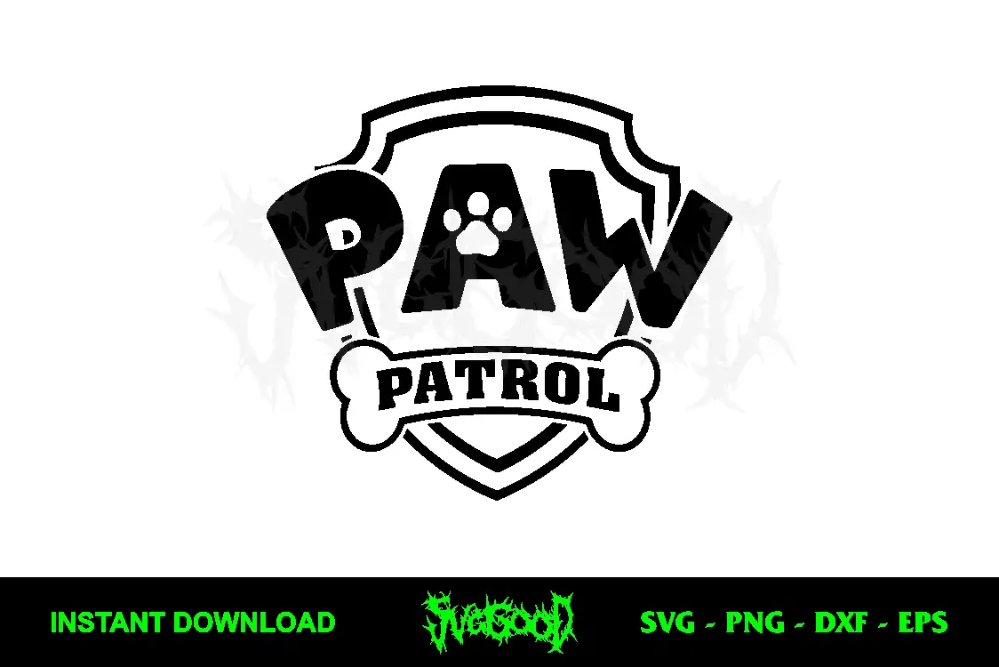 Paw Patrol Logo Outline SVG Cut File 1 Paw Patrol Logo Outline SVG Cut File