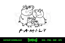 peppa pig family svg clipart