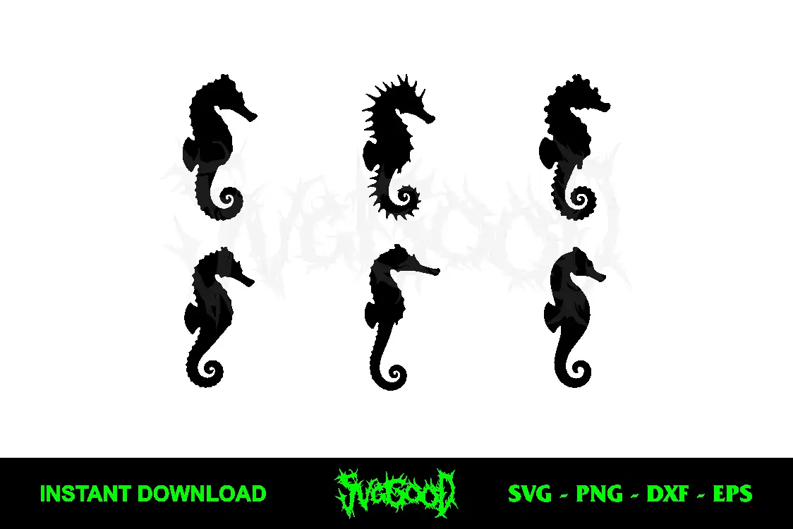 Seahorse Silhouette SVG Bundle 1 Seahorse Silhouette SVG Bundle