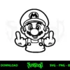 super mario middle finger outline svg