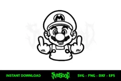 Super Mario Middle Finger Outline SVG