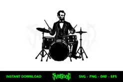 Abraham Lincoln Playing drums SVG Free