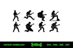 Guitarist Silhouette svg bundle free