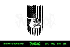 Boxing Gloves US Flag SVG Free