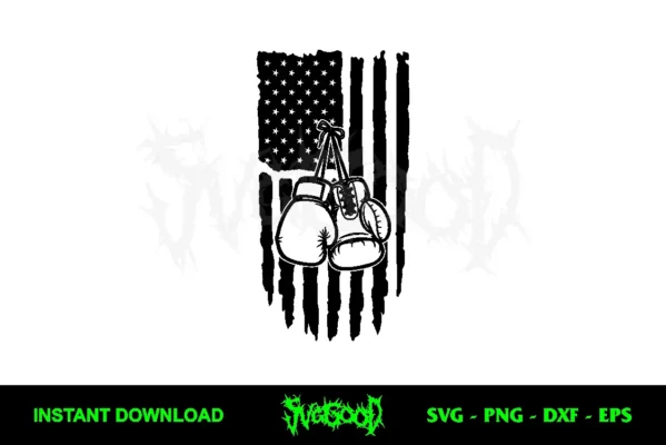 Boxing Gloves US Flag SVG Free