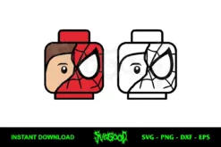 Spidey Minifigure Head SVG Cricut