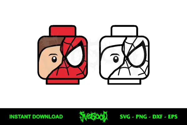 Spidey Minifigure Head SVG Cricut