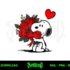 snoopy with rose svg clipart