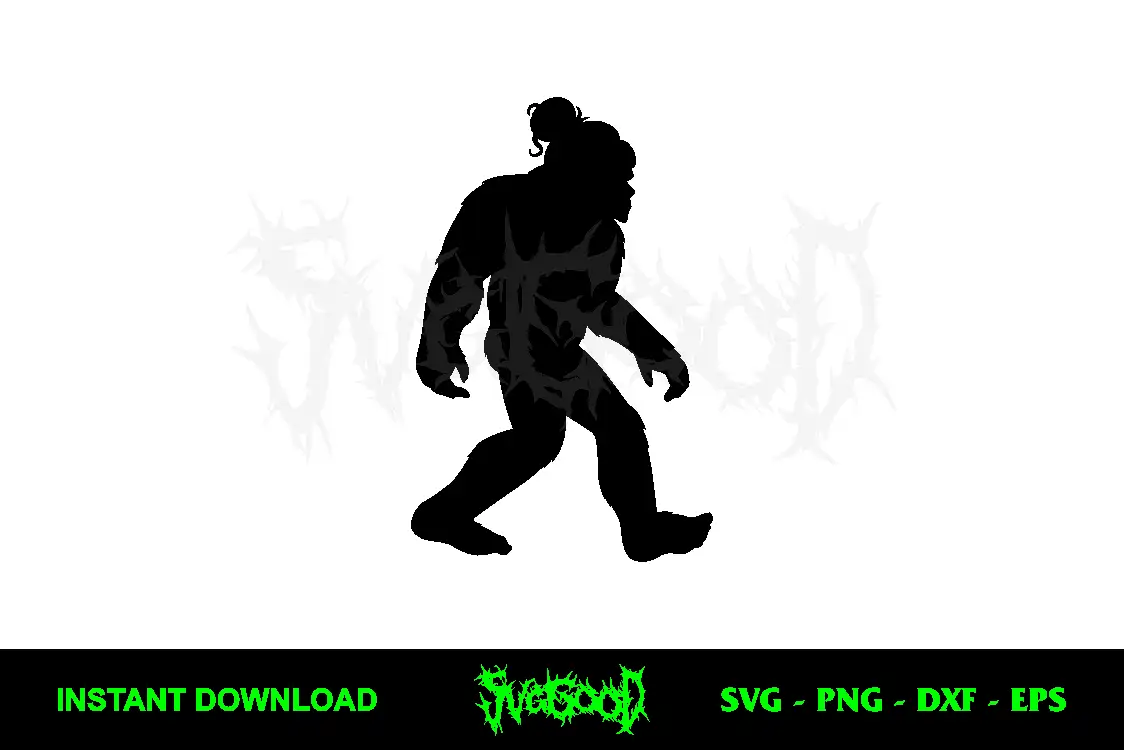 Bigfoot Messy Bun SVG Free 1 Bigfoot Messy Bun SVG Free