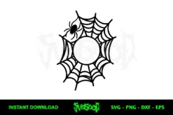Spider Web Monogram SVG Free