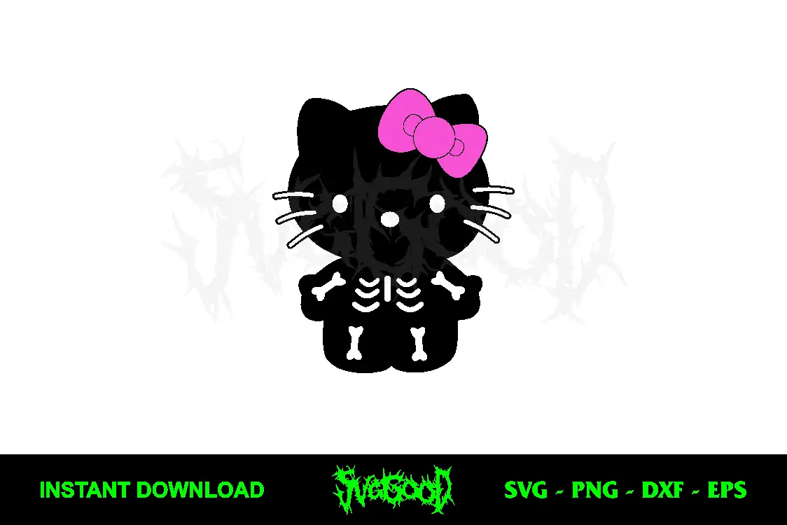 Hello Kitty Skeleton Halloween SVG Free 1 hello kitty skeleton halloween svg free