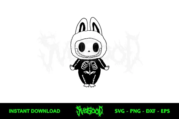 labubu skeleton halloween svg free