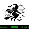 Flying Witch Silhouette SVG Free