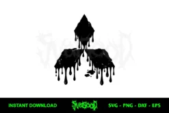 Mitsubishi Logo Drip SVG Free Cut File