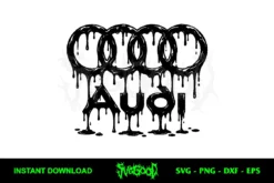 Audi Logo Drip SVG Free Cut File