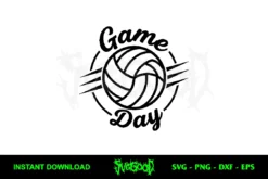 game day volleyball svg free