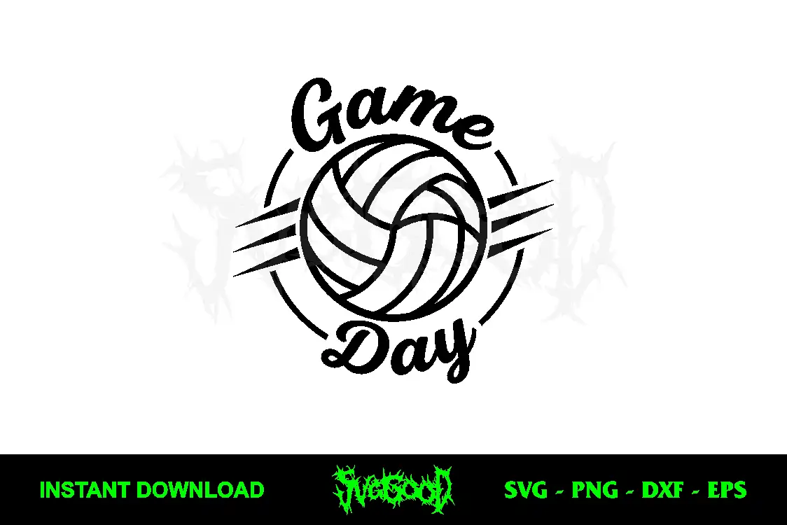 Game Day Volleyball SVG Free 1 game day volleyball svg free